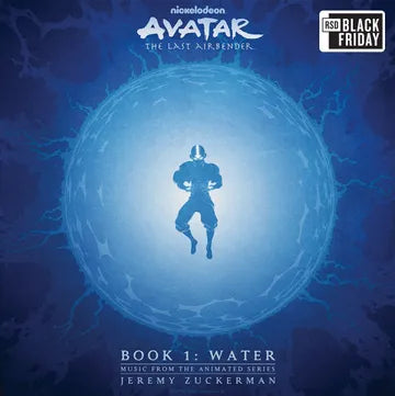 Book cover of 'Avatar: The Last Airbender' Book 1: Water with a blue silhouette and Nickelodeon logo.