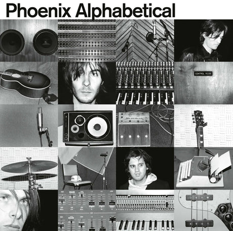 Collage of musical instruments, equipment, and people with 'Phoenix Alphabetical' text at the top.