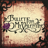 Decorative text 'Bullet For My Valentine' with floral elements on a textured background