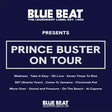 Promotional graphic for Prince Buster on tour featuring Blue Beat label branding.