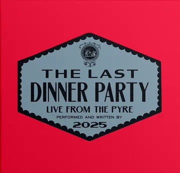 Album cover for 'The Last Dinner Party' with a red background and black text.