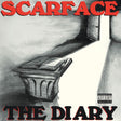 Album cover for 'Scarface: The Diary' with a shadowy figure and open book.