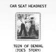 Album cover with two people in a park, text 'Car Seat Headrest', and 'Teen of Denial (Joe's Story)' on a white background.