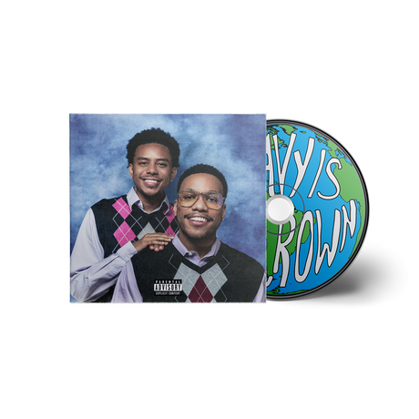 A CD album cover and disc for 'Ivy Is Krown' by the duo Davis Brown, shown on a clean white background. The square album cover features a blue studio portrait of the two smiling men, while the disc is illustrated with a globe design in blue and green and stylized white text.