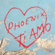 Red heart-shaped graffiti with 'PHOENIX TI AMO' on a textured blue wall.