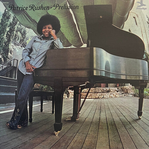 Album cover with a person sitting on a piano, large leaves in the background, and text 'Patrice Rushen: Preclusion' at the top.