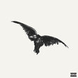 Black wing-like logo on a white background