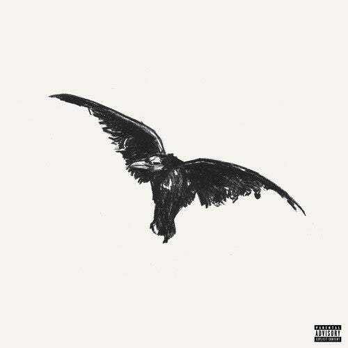 Black wing-like logo on a white background