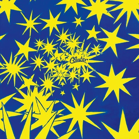 Blue background with yellow starburst pattern and 'Cluster' logo.