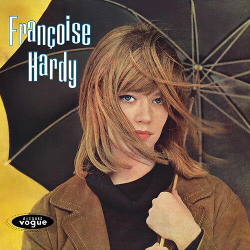 Album cover featuring a woman with an umbrella, with 'Francoise Hardy' and 'Disques Vogue' text.