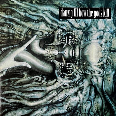 Album cover for 'danzig III how the gods kill' with abstract design and text.