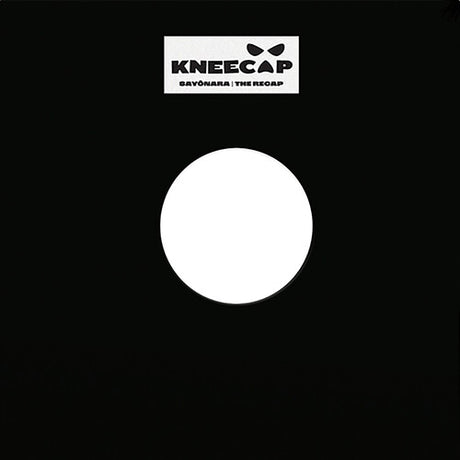 Black vinyl record with a white circle and 'Kneecap' logo at the top.