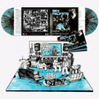 Vinyl record set with cover and additional artwork on a white background