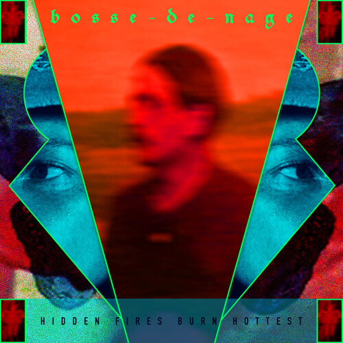 Album cover with abstract design and text 'hosse-de-nage' and 'Hidden Fires Burn Hottest'.