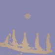 Gold crown silhouette on a purple background