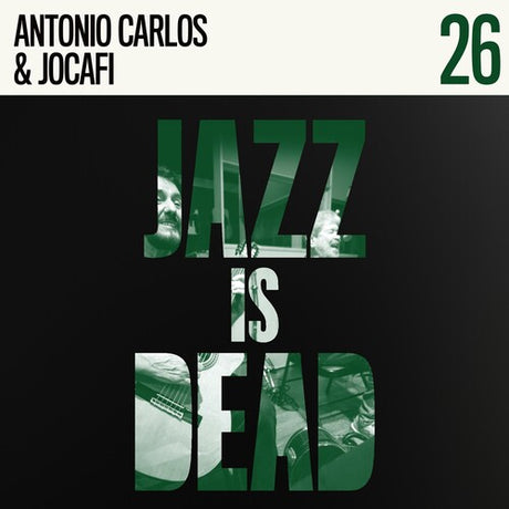 Album cover with 'Jazz is Dead' text and artist names on a black background