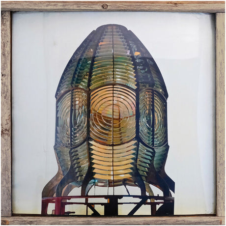 Decorative wall art of a stylized head with a wooden frame
