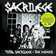 Vinyl record cover with 'Sacrilege' band members and text 'Total Sacrilege - The Demos'.