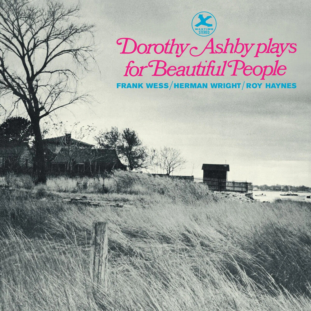 Album cover with black and white landscape and text about Dorothy Ashby playing for Beautiful People