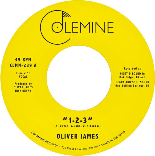 Yellow record label with text and 'Colemine' branding