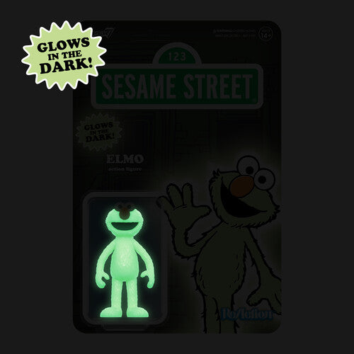 Glow-in-the-dark Elmo figure packaging from Sesame Street