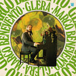 Album cover with a person playing piano, surrounded by text and floral elements.
