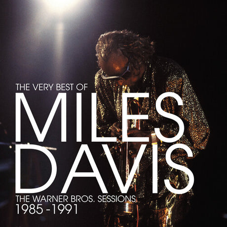 Album cover for 'The Very Best of Miles Davis' featuring a musician with a spotlight.