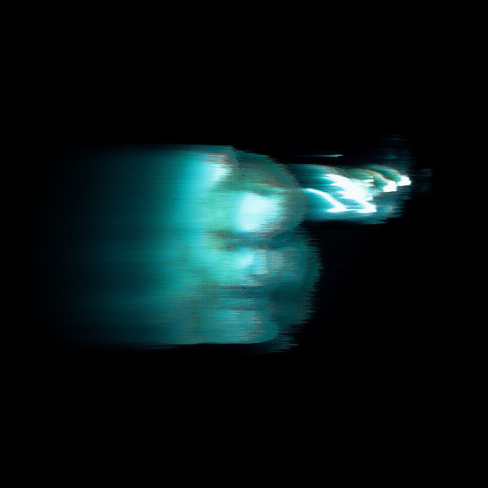 Abstract blue light pattern on a black background