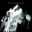 Hole - Celebrity Skin album cover featuring the band members in black and white against a dark background with a bright white flame-like graphic.