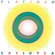Platinum Casiopea album cover featuring a central green and blue concentric ring on a yellow background, with the word 'PLATINUM' at the top and 'CASIOPEA' at the bottom.