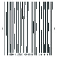A black and white barcode with vertical bars, numbers at the bottom, and the labels 1 and 2 on both sides.