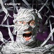 Album cover for 'Come This Madness' by Europe with a person wrapped in text strips on a dark background.