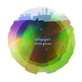 Colorful circular design with 'khruangbin white gloves' text on a white background