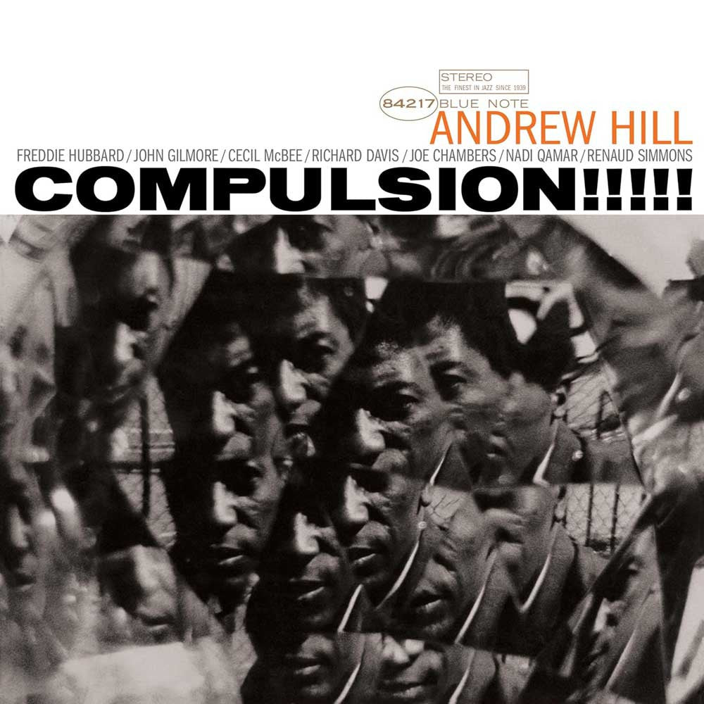 Album cover of 'Compulsion' by Andrew Hill featuring a black and white photo of people with hats.