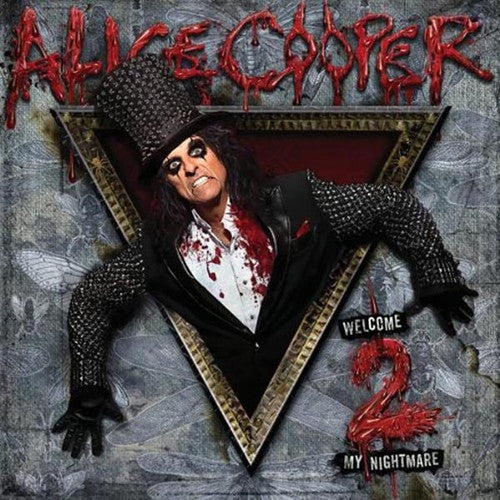 Album cover for 'Welcome 2 My Nightmare' by Alice Cooper featuring a stylized portrait of the band's frontman.