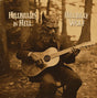 Person in wolf mask playing guitar with 'Hillbillies in Hell' and 'Hillbilly Wolf' text in a sepia-toned forest setting.