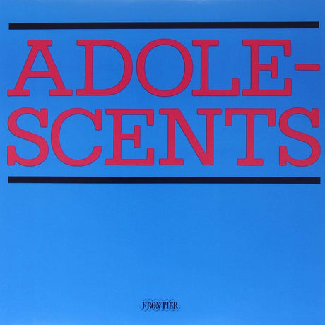 Album cover with 'ADOLESCENTS' in red text on a blue background