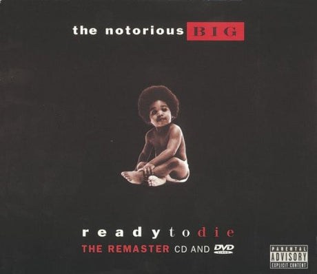 Album cover of 'Ready to Die' by The Notorious B.I.G. with a child's portrait on a black background.