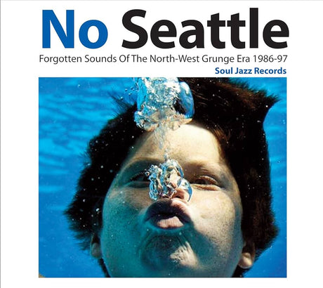 Album cover with a person underwater and text about Seattle grunge music.