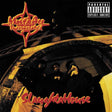 Album cover for 'Slaughtahouse' by Masta Ace featuring a group of people and a Parental Advisory label.