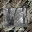 Album cover for 'Hymns from the Hills' by Poison RéÙn with a forest scene and camouflage border.