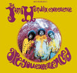 Album cover of 'Are You Experienced' by The Jimi Hendrix Experience with a yellow background and circular photo of the band.