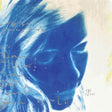 Abstract art with blue and white colors on a textured background