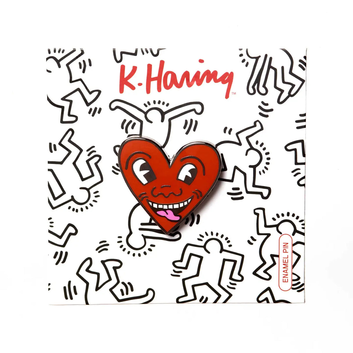 Keith Haring Black Nickel Plated Brass Heart Lapel Pin