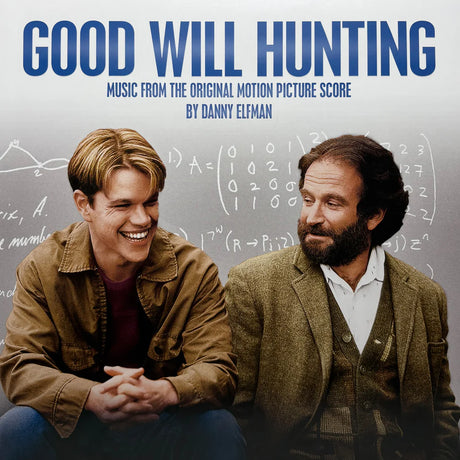 Album cover for 'Good Will Hunting' featuring two men sitting and smiling with a chalkboard background.