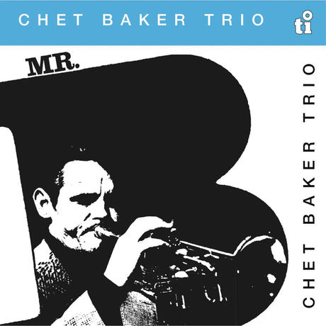 Album cover of Chet Baker Trio with a silhouette of a man playing a trumpet.