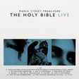 Album cover for 'The Holy Bible Live' by Manic Street Preachers, featuring a white background, black and blue text, and three blue-toned photographic panels across the center.