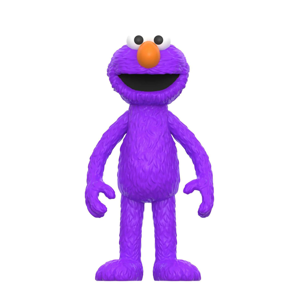 Purple character with an orange nose on a white background