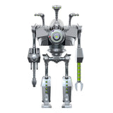 Stylized robot figure on a white background