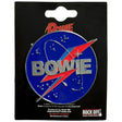 Space-themed 'Bowie' logo badge on a black backing card with branding.